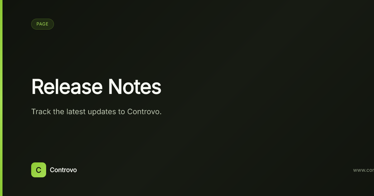 Release Notes | Controvo